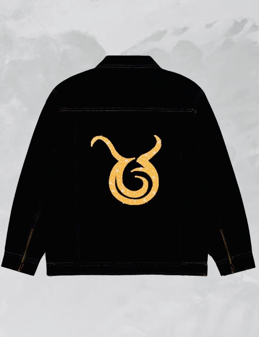 Taurus Gold Embellished Denim Jacket alt